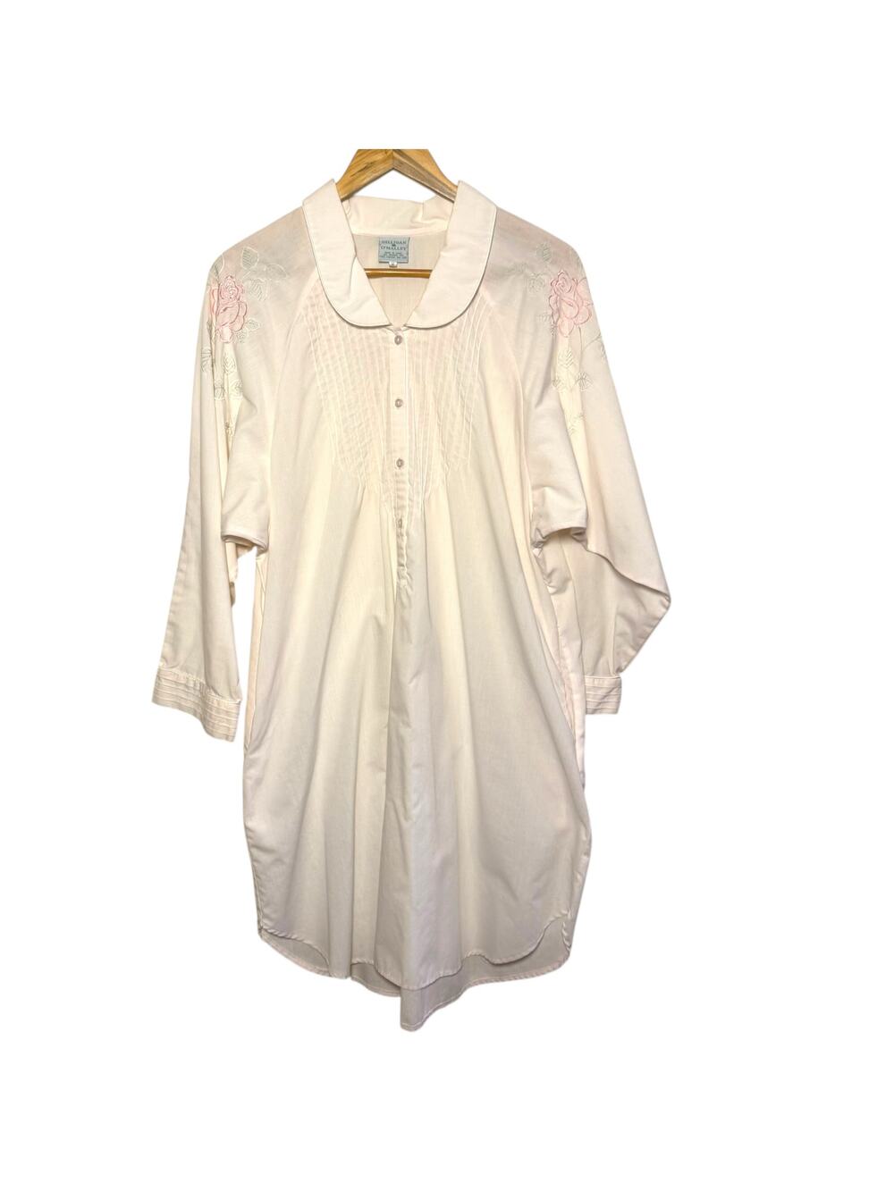 Vtg Gilligan O'Malley Medium Cotton Blend Embroidered Pullover Embroidered Robe